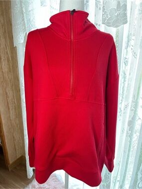 GAIAM Red Half-Zip V-Neck Sweater Large